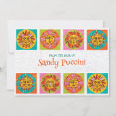 Mid Century Modern Sun Faces Note Kaart (Voorkant)