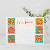 Mid Century Modern Sun Faces Note Kaart Verticaal (Staand voorkant)