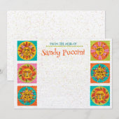 Mid Century Modern Sun Faces Note Kaart Verticaal (Voorkant / Achterkant)