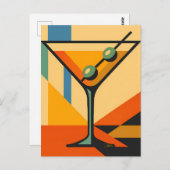 Mid Century Modern Sunrise Bauhaus Martini Briefkaart (Voorkant / Achterkant)