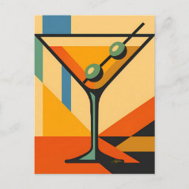 Mid Century Modern Sunrise Bauhaus Martini Briefkaart