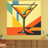 Mid Century Modern Sunrise Bauhaus Martini Canvas Afdruk (Insitu (Woonkamer))