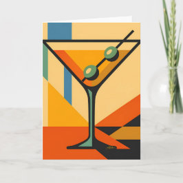 Mid Century Modern Sunrise Bauhaus Martini Kaart