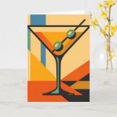 Mid Century Modern Sunrise Bauhaus Martini Kaart (Gele Bloem)