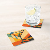 Mid Century Modern Sunrise Bauhaus Martini Kartonnen Onderzetters (Insitu)