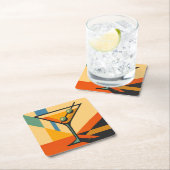 Mid Century Modern Sunrise Bauhaus Martini Kartonnen Onderzetters (Insitu)