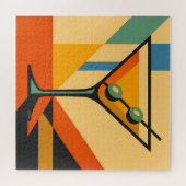Mid Century Modern Sunrise Bauhaus Martini Legpuzzel (Horizontaal)
