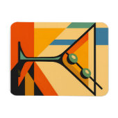 Mid Century Modern Sunrise Bauhaus Martini Magneet (Horizontaal)