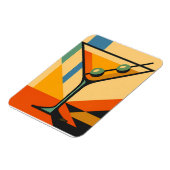 Mid Century Modern Sunrise Bauhaus Martini Magneet (Linkerzijde)