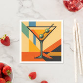 Mid Century Modern Sunrise Bauhaus Martini Servet (Insitu)