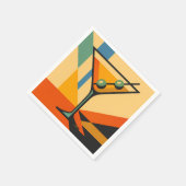 Mid Century Modern Sunrise Bauhaus Martini Servet (Hoek)