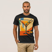 Mid Century Modern Sunrise Bauhaus Martini T-shirt (Voorkant volledig)