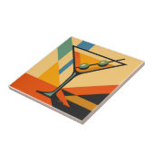 Mid Century Modern Sunrise Bauhaus Martini Tegeltje (Zijkant)