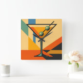 Mid Century Modern Sunrise Bauhaus Martini Vierkante Klok (Huis)