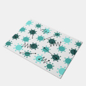 Mid Century Modern Sunshine Turquoise Deurmat (Schuin)