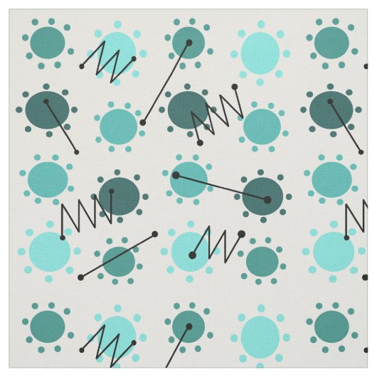 Mid Century Modern Sunshine Turquoise Stof (Swatch)