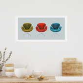 Mid Century Modern Swan Chairs Poster (Keuken)