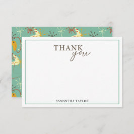 Mid-Century Modern Thank You Card - Retro Atomic Bedankkaart