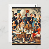 Mid Century Modern The Martini Intellectuals  Briefkaart (Voorkant / Achterkant)