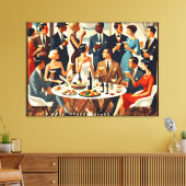 Mid Century Modern The Martini Intellectuals  Canvas Afdruk (Insitu (Woonkamer))