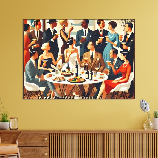 Mid Century Modern The Martini Intellectuals  Canvas Afdruk (Insitu (Woonkamer))