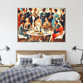 Mid Century Modern The Martini Intellectuals  Canvas Afdruk (Insitu (Slaapkamer))