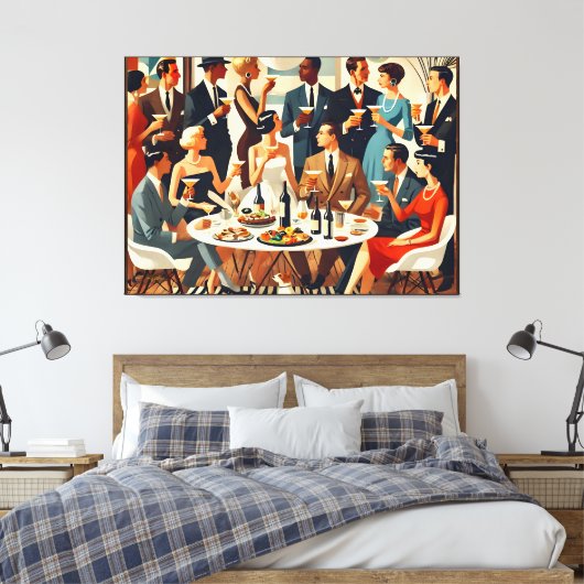 Mid Century Modern The Martini Intellectuals Canvas Afdruk (Insitu (Slaapkamer))