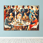 Mid Century Modern The Martini Intellectuals  Canvas Afdruk (Insitu (Houten vloer))