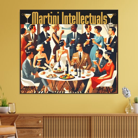 Mid Century Modern The Martini Intellectuals  Canvas Afdruk (Insitu (Woonkamer))