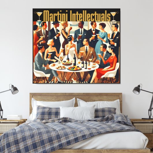 Mid Century Modern The Martini Intellectuals  Canvas Afdruk (Insitu (Slaapkamer))