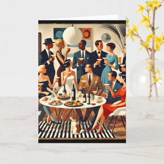 Mid Century Modern The Martini Intellectuals  Kaart (Gele Bloem)