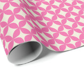 Mid Century Modern Trendy Hot Pink Geometric Cadeaupapier (Rol Hoek)