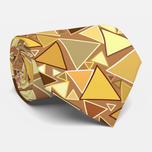 Mid-Century Modern Triangles, Mustard Yellow Stropdas (Opgerold)