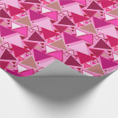 Mid-Century Modern Triangles, Roze en Bourgogne Cadeaupapier (Hoek)