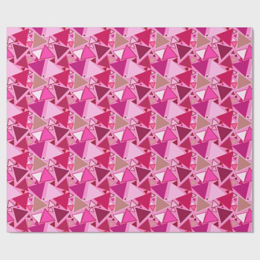 Mid-Century Modern Triangles, Roze en Bourgogne Cadeaupapier (Vlak)