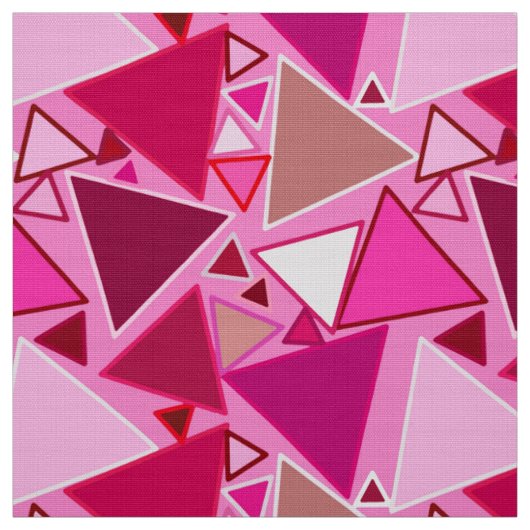 Mid-Century Modern Triangles, Roze en Bourgogne Stof (Swatch)