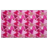 Mid-Century Modern Triangles, Roze en Bourgogne Stof (Fat Quarter)
