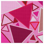 Mid-Century Modern Triangles, Roze en Bourgogne Stof (Close Up)