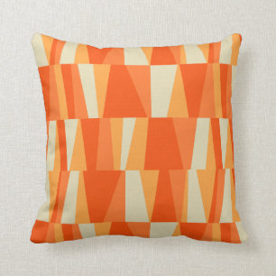 Mid-Century Modern Triangles tijger lily pumpkin Kussen