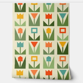 Mid-Century Modern Tulip Wallpaper Behang