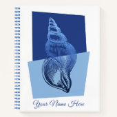 Mid-Century Modern Turban Shell Ocean Blue Journal Notitieboek (Voorkant)