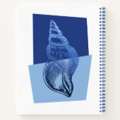 Mid-Century Modern Turban Shell Ocean Blue Journal Notitieboek (Achterkant)
