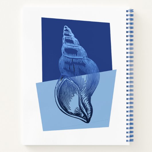 Mid-Century Modern Turban Shell Ocean Blue Journal Notitieboek (Achterkant)