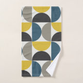 Mid-Century Modern Turmer Gunmetal en blauw Bad Handdoek (Handdoek)
