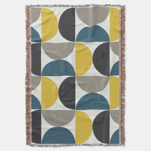 Mid-Century Modern Turmer Gunmetal en blauw Deken (Voorkant Verticaal)