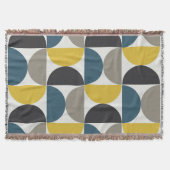 Mid-Century Modern Turmer Gunmetal en blauw Deken (Voorkant)