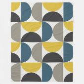Mid-Century Modern Turmer Gunmetal en blauw Fleece Deken (Voorkant)