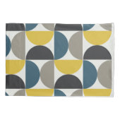 Mid-Century Modern Turmer Gunmetal en blauw Kussensloop (Achterkant)