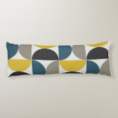 Mid-Century Modern Turmer Gunmetal en blauw Lichaamskussen (Achterkant)