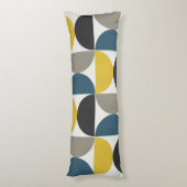 Mid-Century Modern Turmer Gunmetal en blauw Lichaamskussen (Achterkant (Verticaal))